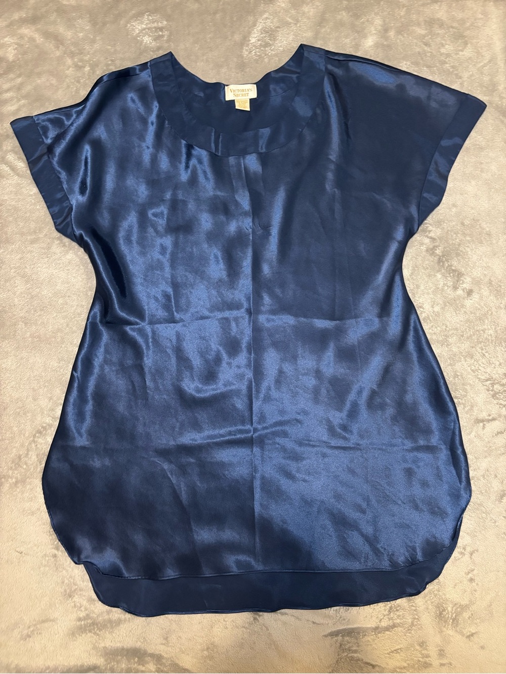 Victoria's Secret Navy Blue Satin Sleep Shirt M/L